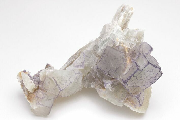Purple Edge Fluorite Crystal Cluster - Qinglong Mine, China #205490